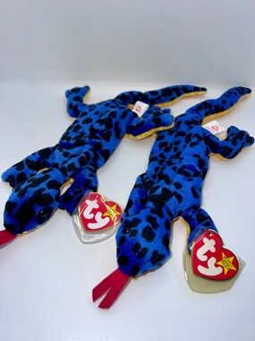Ty Beanie Baby - LIZZY the Lizard (13 Inch) Set Of 2 MWMTs Stuffed Animal Toy